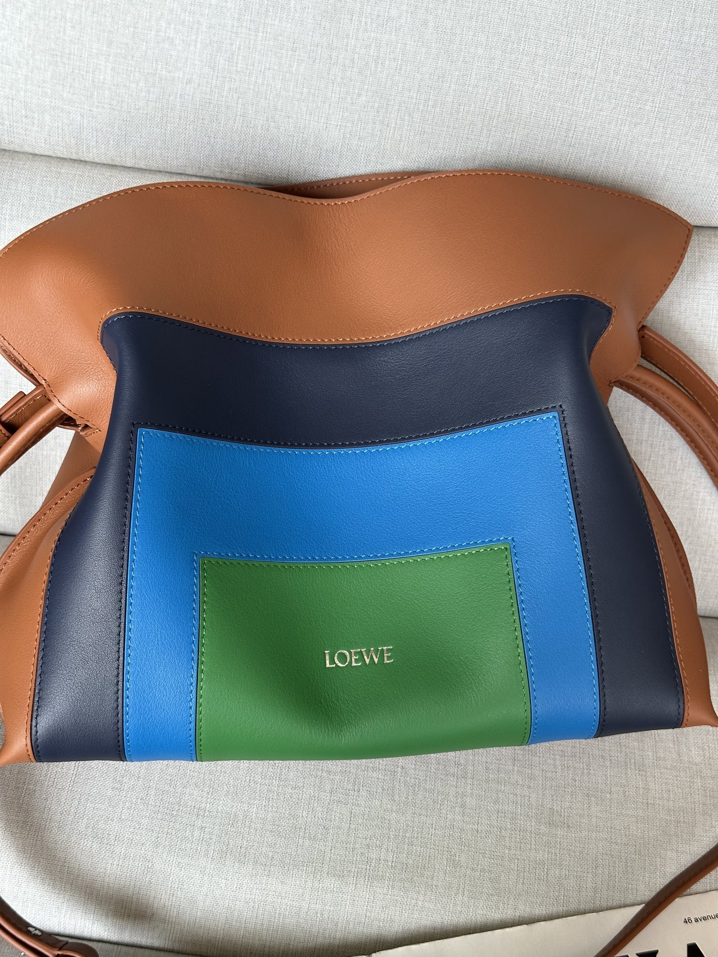 L0ew* x albers medium flamenco clutch in nappa calfskin 24.5x30x10.5cm